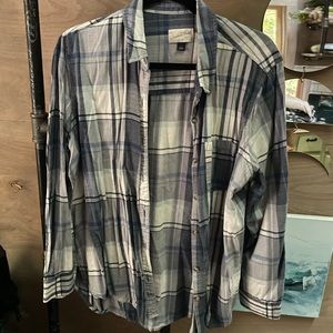 Blue and white button down